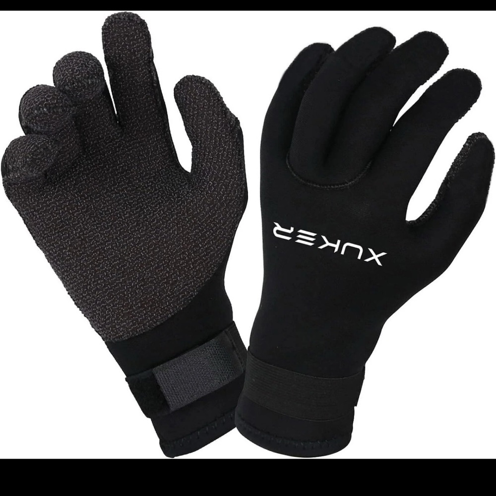Water Gloves, 3mm Neoprene Five Finger Warm Wetsuit Winter for Scuba Dive , Surf